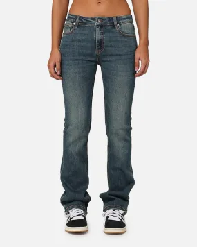 XXIII Women's Mid Rise Skinny Bootleg Jean Dark Denim