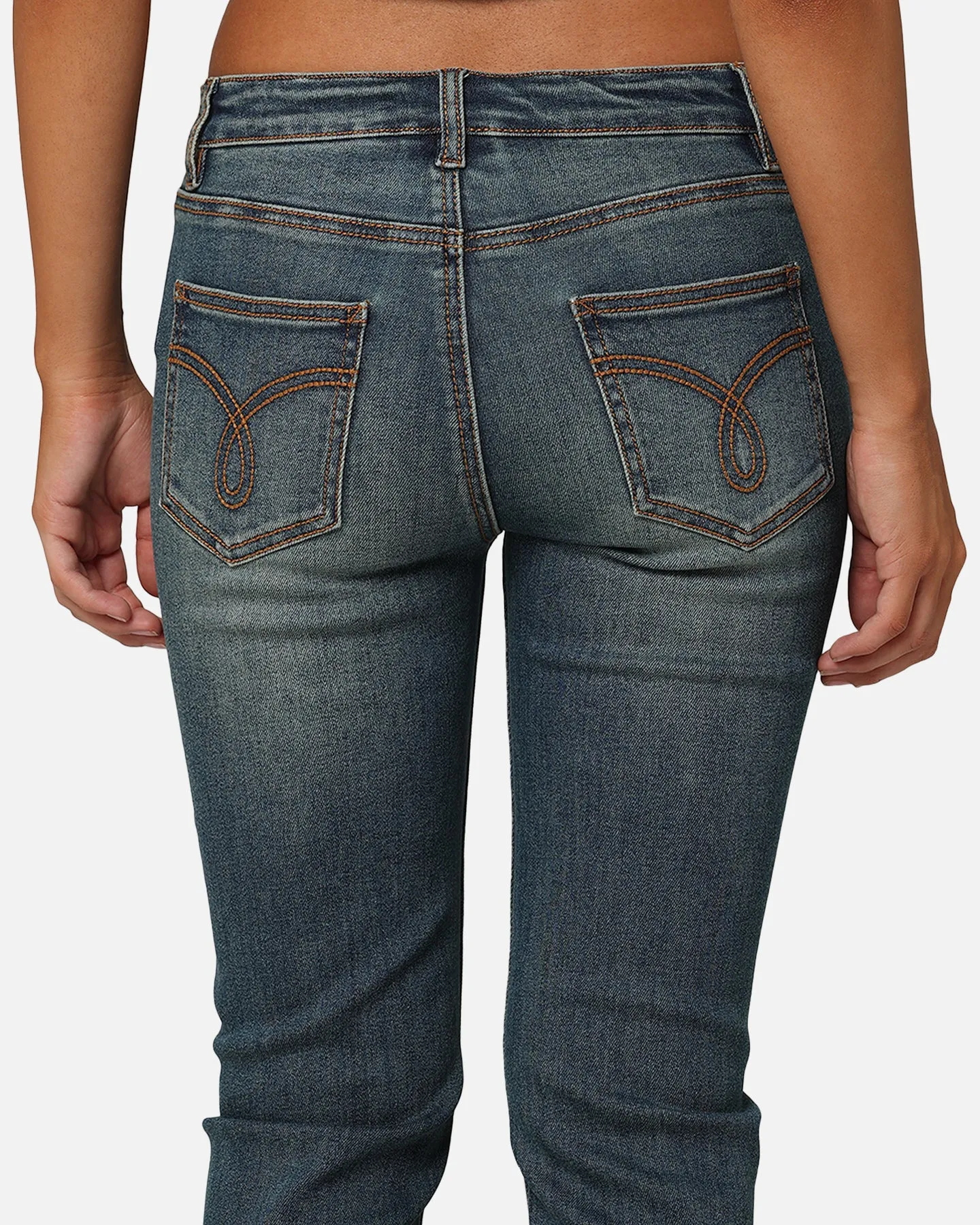 XXIII Women's Mid Rise Skinny Bootleg Jean Dark Denim